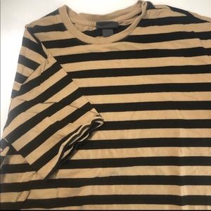H&M Black and Brown Striped Shirt